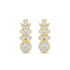 2.10 CT Multi Shape Diamond Drop Earring Jama Jewels