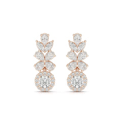 2.10 CT Multi Shape Diamond Drop Earring Jama Jewels