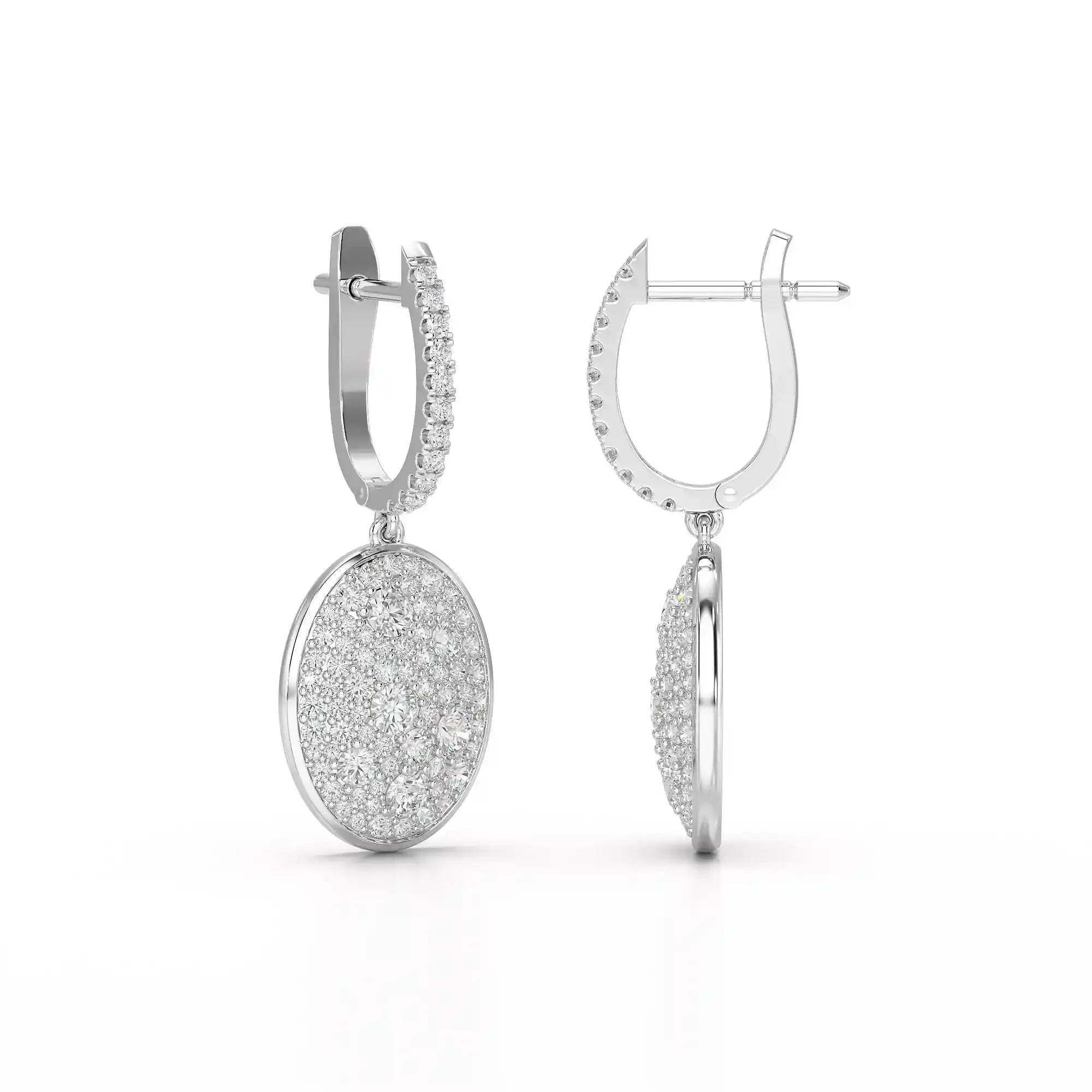 1.70 CT Round Cut Diamond Hoop Earring Jama Jewels