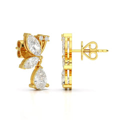 2.35 CT Pear and Marquise Cut Diamond Drop Earring Jama Jewels