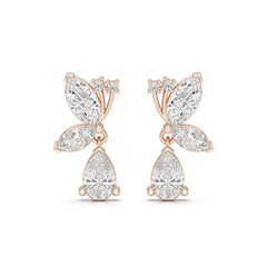 2.35 CT Pear and Marquise Cut Diamond Drop Earring Jama Jewels