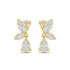 2.35 CT Pear and Marquise Cut Diamond Drop Earring Jama Jewels