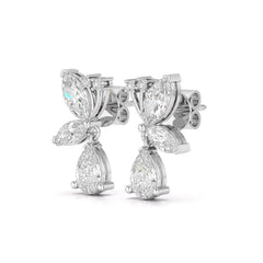 2.35 CT Pear and Marquise Cut Diamond Drop Earring Jama Jewels