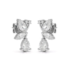 2.35 CT Pear and Marquise Cut Diamond Drop Earring Jama Jewels