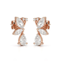 2.35 CT Pear and Marquise Cut Diamond Drop Earring Jama Jewels