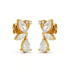 2.35 CT Pear and Marquise Cut Diamond Drop Earring Jama Jewels