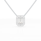 11.43 CT Emerald Cut Halo Lab Diamond Pendant