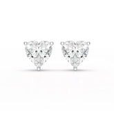 Heart Shape Solitaire Lab Diamond Stud Earrings