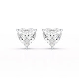 Heart Shape Solitaire Lab Diamond Stud Earrings