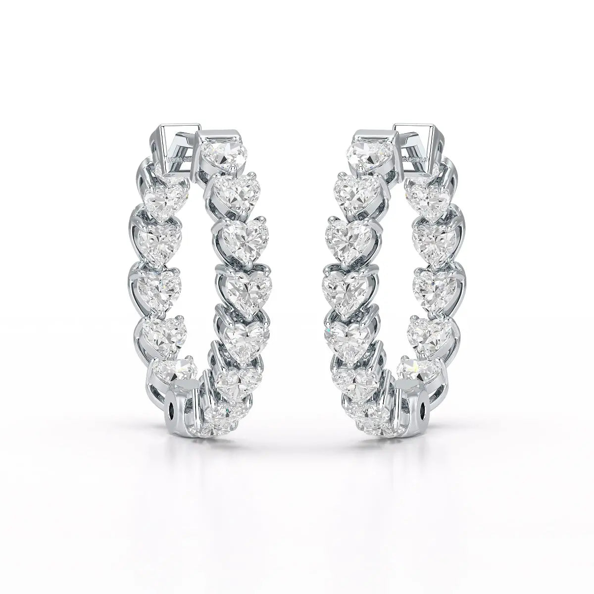 Heart Shaped Lab Grown Diamond Hoop Earrings