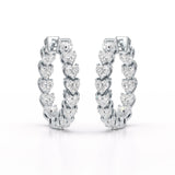 Heart Shaped Lab Grown Diamond Hoop Earrings