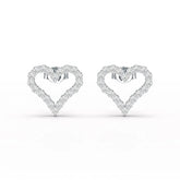 0.56 CT Heart Shaped Lab Diamond Stud Earrings