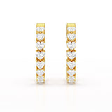 Heart Shaped Lab Grown Diamond Hoop Earrings