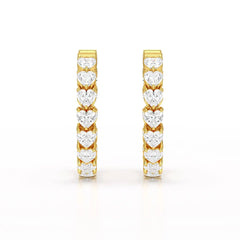 Heart Shaped Lab Grown Diamond Hoop Earrings