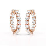 Heart Shaped Lab Grown Diamond Hoop Earrings