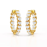 Heart Shaped Lab Grown Diamond Hoop Earrings