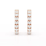Heart Shaped Lab Grown Diamond Hoop Earrings