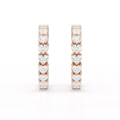 Heart Shaped Lab Grown Diamond Hoop Earrings