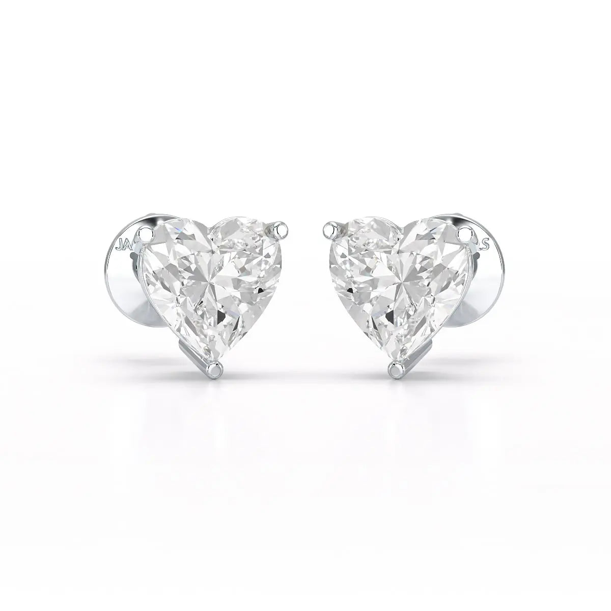 Heart Shape Solitaire Lab Diamond Stud Earrings