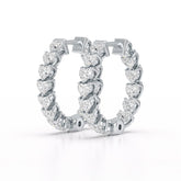 Heart Shaped Lab Grown Diamond Hoop Earrings