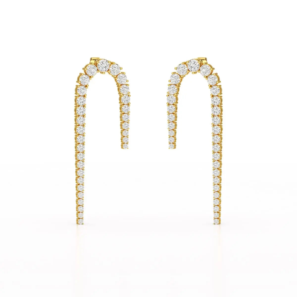 14.26 CT Round Cut Lab Diamond Drop Earrings