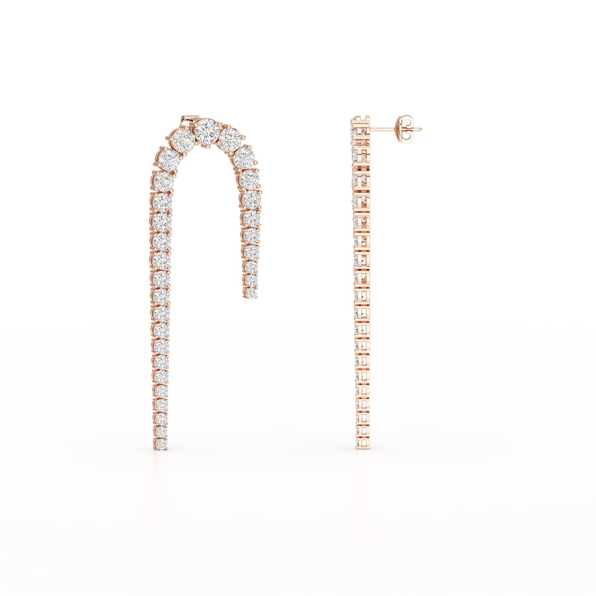 14.26 CT Round Cut Lab Diamond Drop Earrings