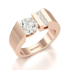 2.2 CT Round Cut Lab Diamond Men's Ring Jama Jewels