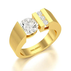 2.2 CT Round Cut Lab Diamond Men's Ring Jama Jewels