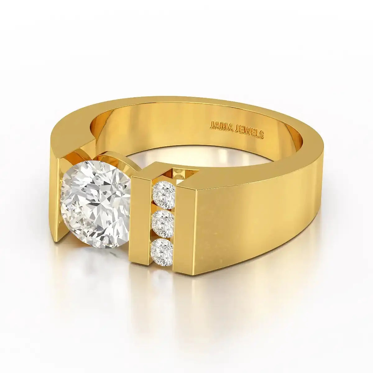 2.2 CT Round Cut Lab Diamond Men's Ring Jama Jewels