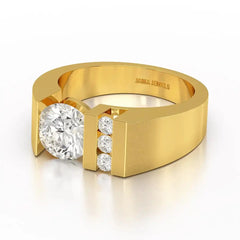 2.2 CT Round Cut Lab Diamond Men's Ring Jama Jewels