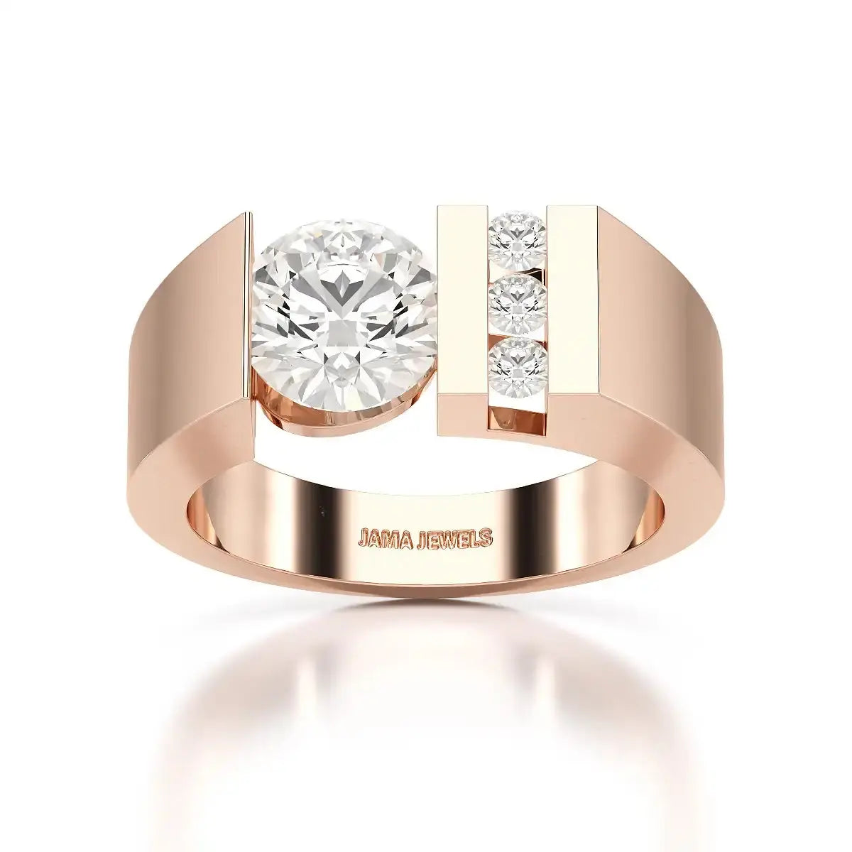 2.2 CT Round Cut Lab Diamond Men's Ring Jama Jewels