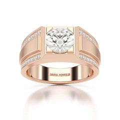 2.42 CT Round Shape Lab Diamond Men's Ring Jama Jewels