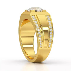2.42 CT Round Shape Lab Diamond Men's Ring Jama Jewels