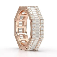 4.45 CT Baguette Cut Lab Diamond Men's Ring Jama Jewels