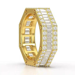 4.45 CT Baguette Cut Lab Diamond Men's Ring Jama Jewels