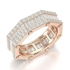 4.45 CT Baguette Cut Lab Diamond Men's Ring Jama Jewels