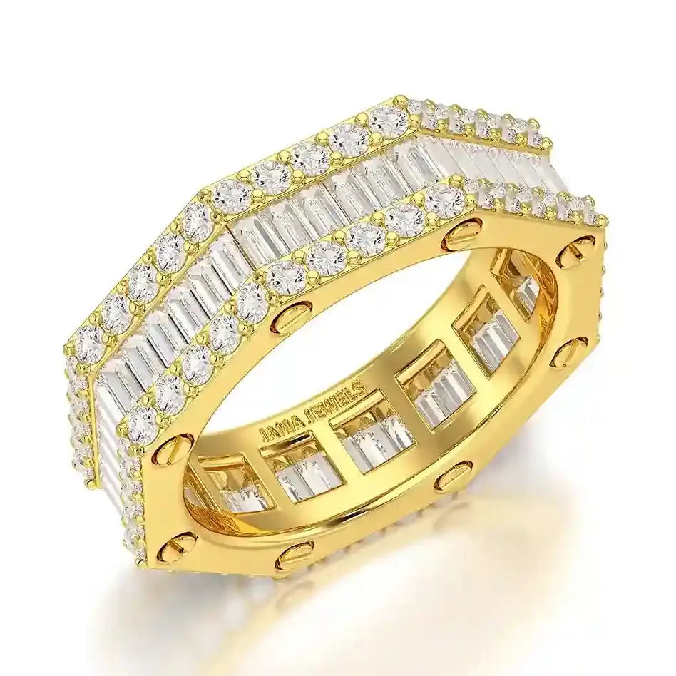 4.45 CT Baguette Cut Lab Diamond Men's Ring Jama Jewels