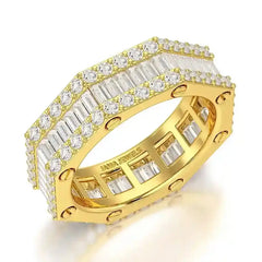 4.45 CT Baguette Cut Lab Diamond Men's Ring Jama Jewels