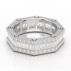 4.45 CT Baguette Cut Lab Diamond Men's Ring Jama Jewels
