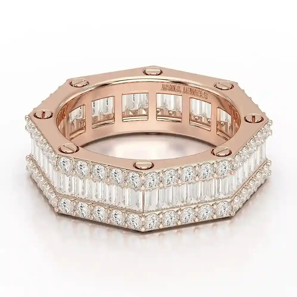 4.45 CT Baguette Cut Lab Diamond Men's Ring Jama Jewels