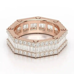 4.45 CT Baguette Cut Lab Diamond Men's Ring Jama Jewels