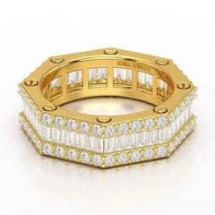 4.45 CT Baguette Cut Lab Diamond Men's Ring Jama Jewels