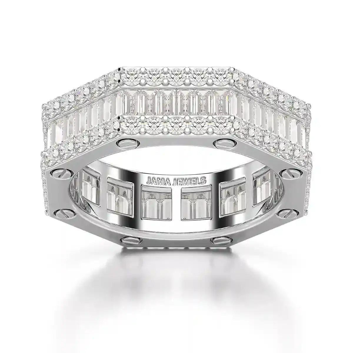 4.45 CT Baguette Cut Lab Diamond Men's Ring Jama Jewels