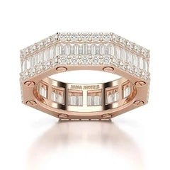4.45 CT Baguette Cut Lab Diamond Men's Ring Jama Jewels