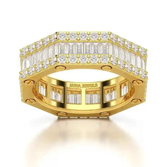 4.45 CT Baguette Cut Lab Diamond Men's Ring Jama Jewels
