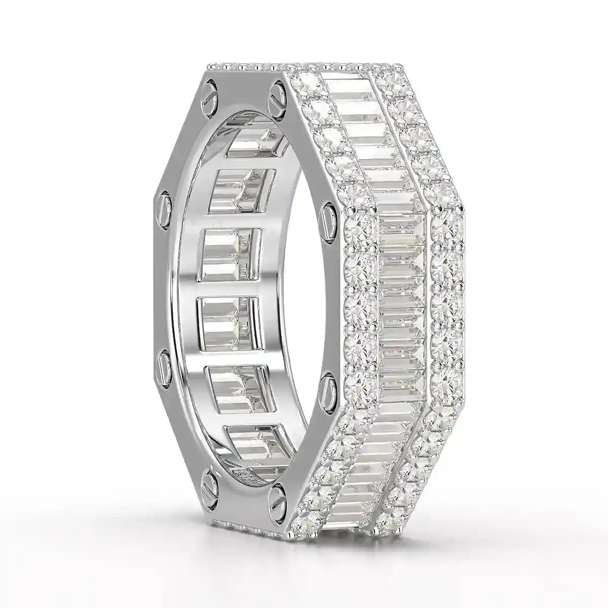 4.45 CT Baguette Cut Lab Diamond Men's Ring Jama Jewels