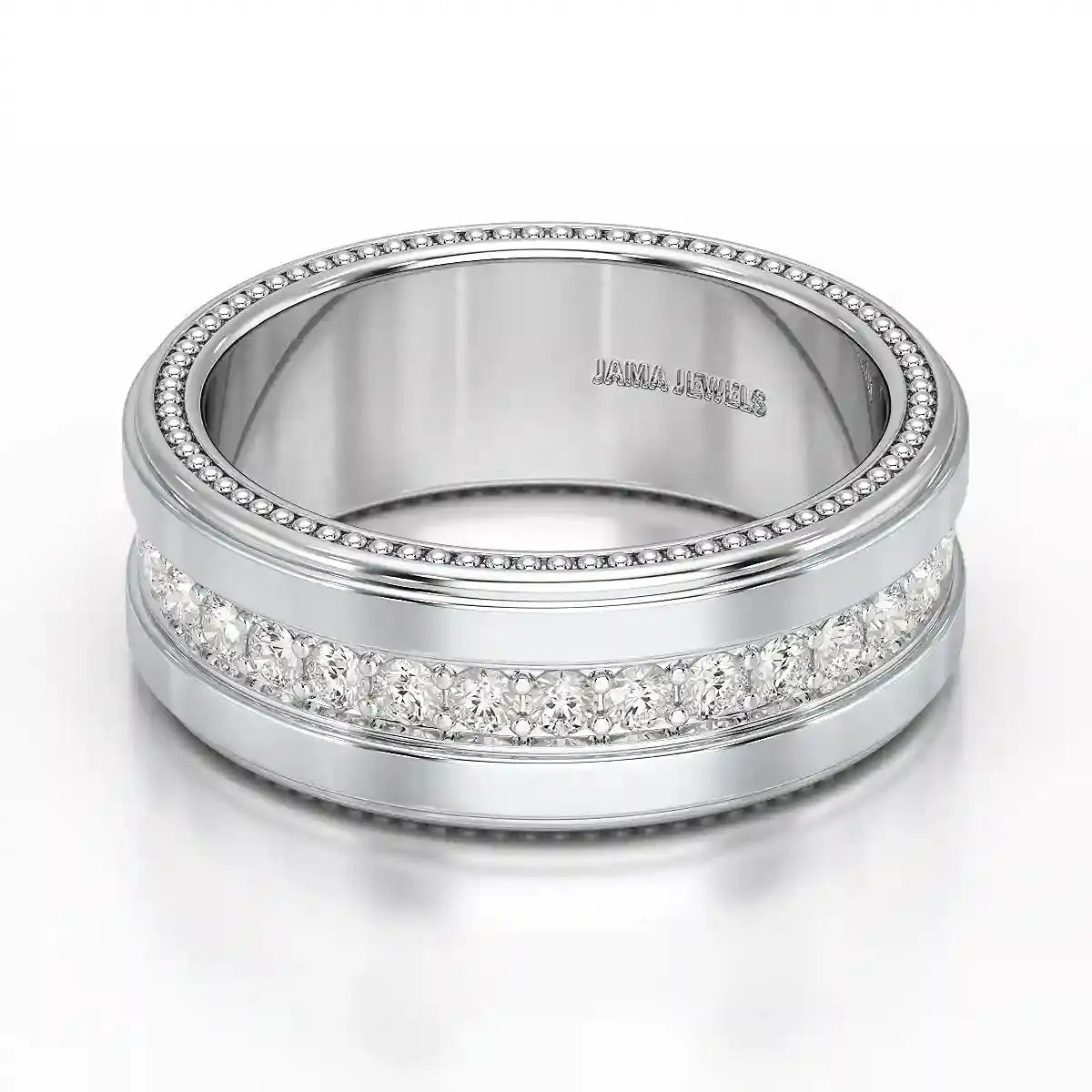 1.16 CT Round Cut Lab Diamond Men's Ring Jama Jewels