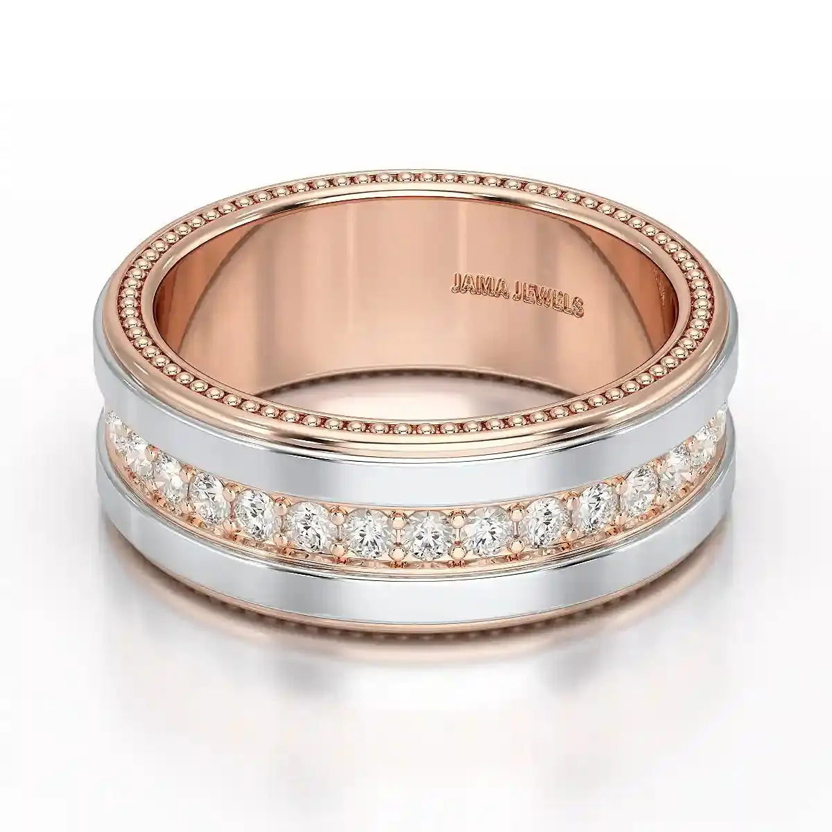 1.16 CT Round Cut Lab Diamond Men's Ring Jama Jewels