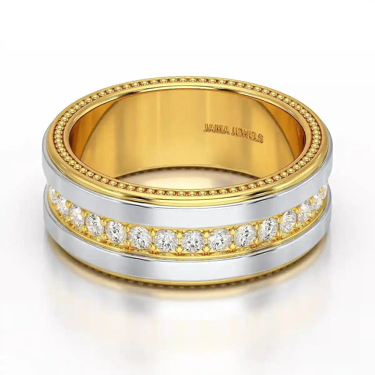 1.16 CT Round Cut Lab Diamond Men's Ring Jama Jewels