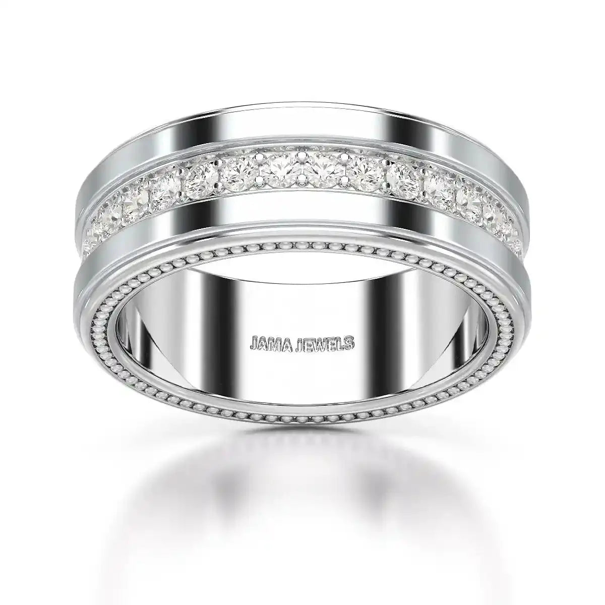1.16 CT Round Cut Lab Diamond Men's Ring Jama Jewels